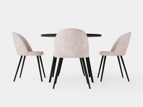Pelle Food Group Round With 4 Valerie Chair 3D Model