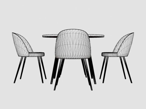 Pelle Food Group Round With 4 Valerie Chair 3D Model