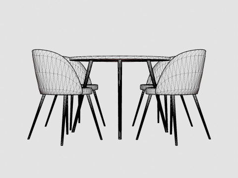 Pelle Food Group Round With 4 Valerie Chair 3D Model