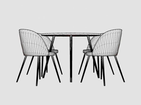 Pelle Food Group Round With 4 Valerie Chair 3D Model