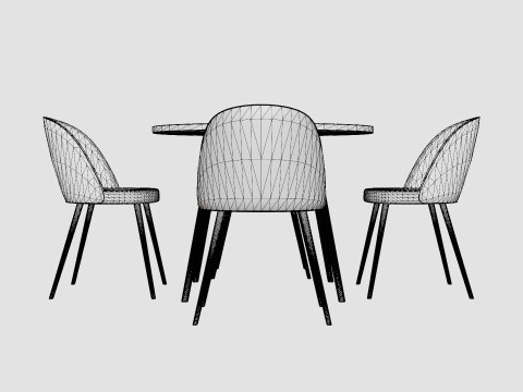 Pelle Food Group Round With 4 Valerie Chair 3D Model