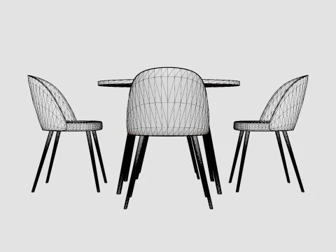 Pelle Food Group Round With 4 Valerie Chair 3D Model