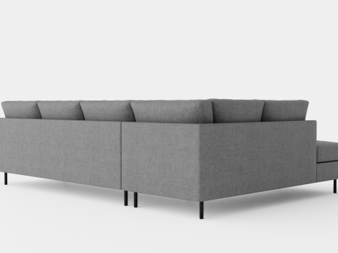Peppe 3 Seater Sofa With Chaise Lounge Left Light Gray 3D Model
