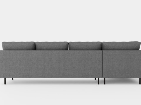 Peppe 3 Seater Sofa With Chaise Lounge Left Light Gray 3D Model