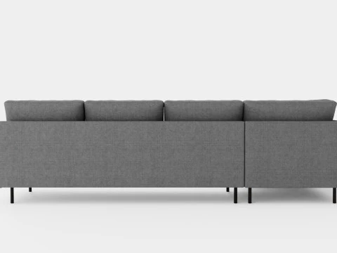 Peppe 3 Seater Sofa With Chaise Lounge Left Light Gray 3D Model