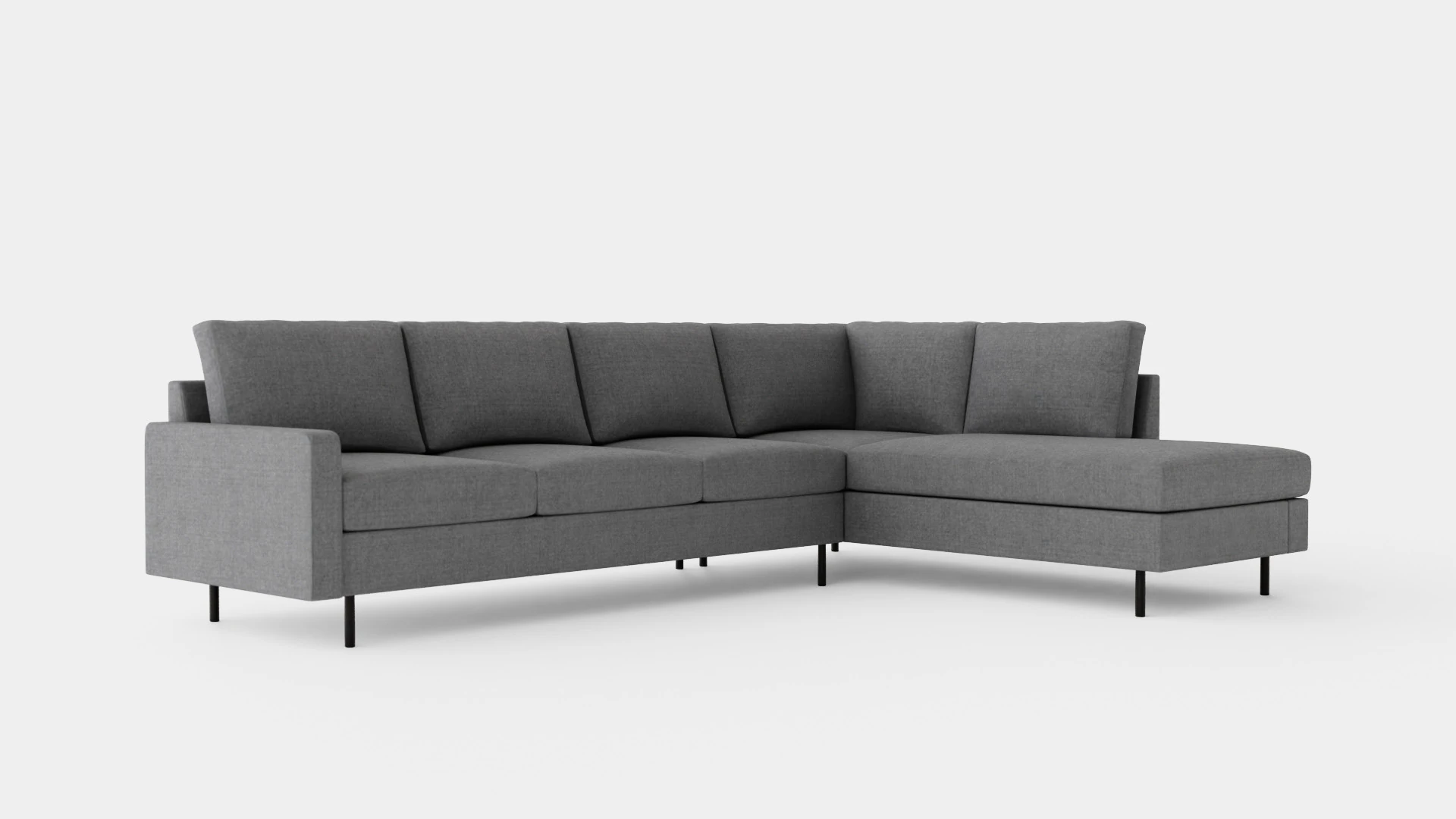 Peppe 3 Seater Sofa With Chaise Lounge Right Light Gray 3D Model .c4d .max .obj .3ds .fbx .stl .blend