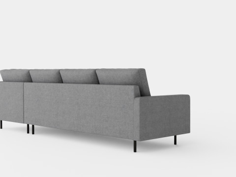Peppe 3 Seater Sofa With Chaise Lounge Right Light Gray 3D मॉडल