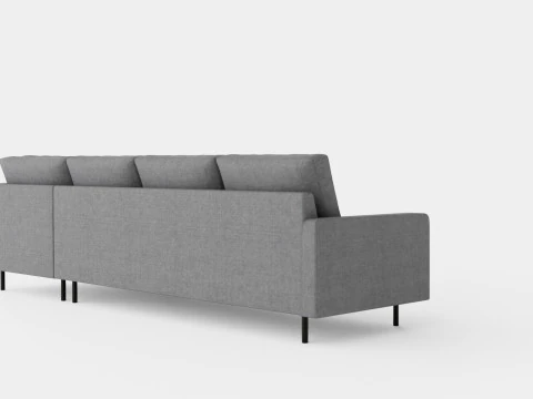 Peppe 3 Seater Sofa With Chaise Lounge Right Light Gray 3D Model