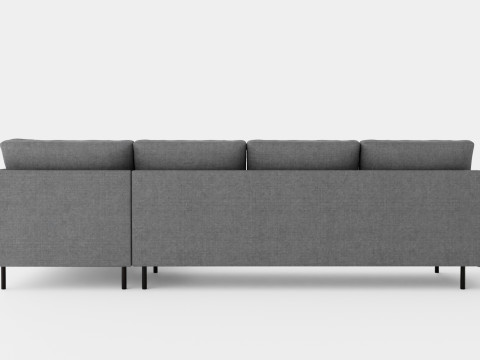 Peppe 3 Seater Sofa With Chaise Lounge Right Light Gray 3D मॉडल