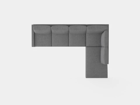 Peppe 3 Seater Sofa With Chaise Lounge Right Light Gray 3D Model