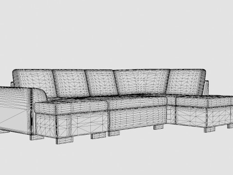 Porto Sofa With Divan Right 3D Модель
