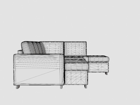Porto Sofa With Divan Right 3D Модель