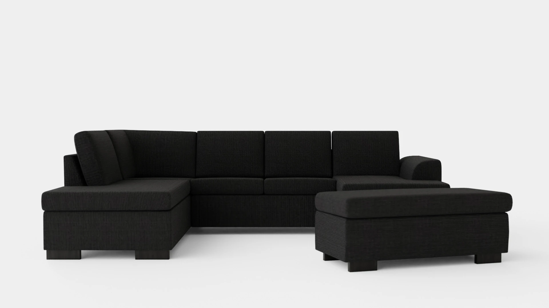 Porto U Sofa With Divan Right Footstool 3D Model .c4d .max .obj .3ds .fbx .stl .blend 
