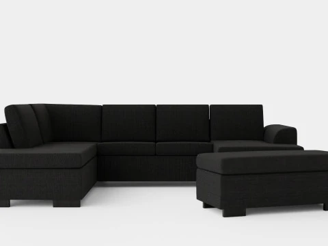 Sofa Porto U Dengan Bangku Kaki Kanan Dipan Model 3D