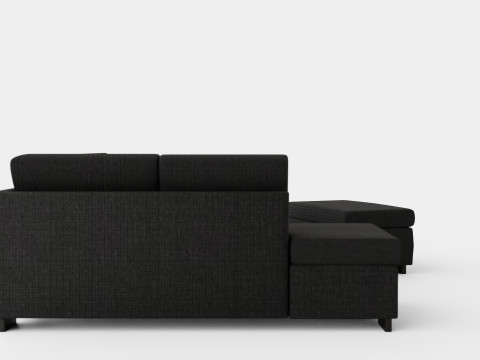 Porto U Sofa With Divan Right Footstool 3D 모델