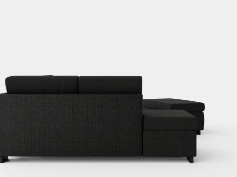 Porto U Sofa With Divan Right Footstool 3D Model