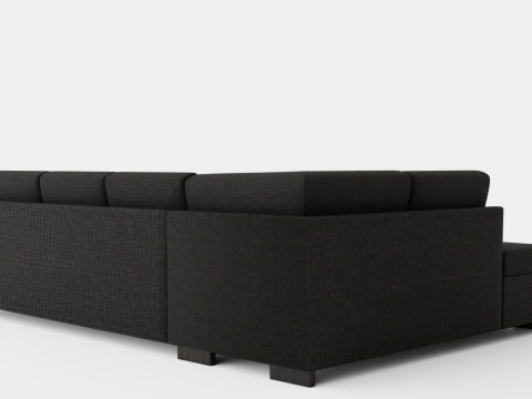 Porto U Sofa With Divan Right Footstool 3D 모델