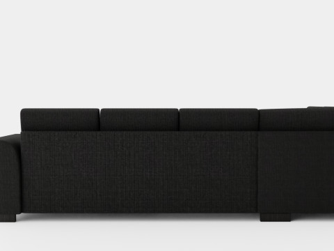 Porto U Sofa With Divan Right Footstool 3D 모델