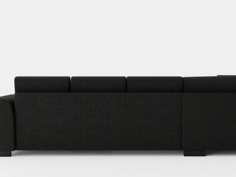 Porto U Sofa With Divan Right Footstool 3D Model