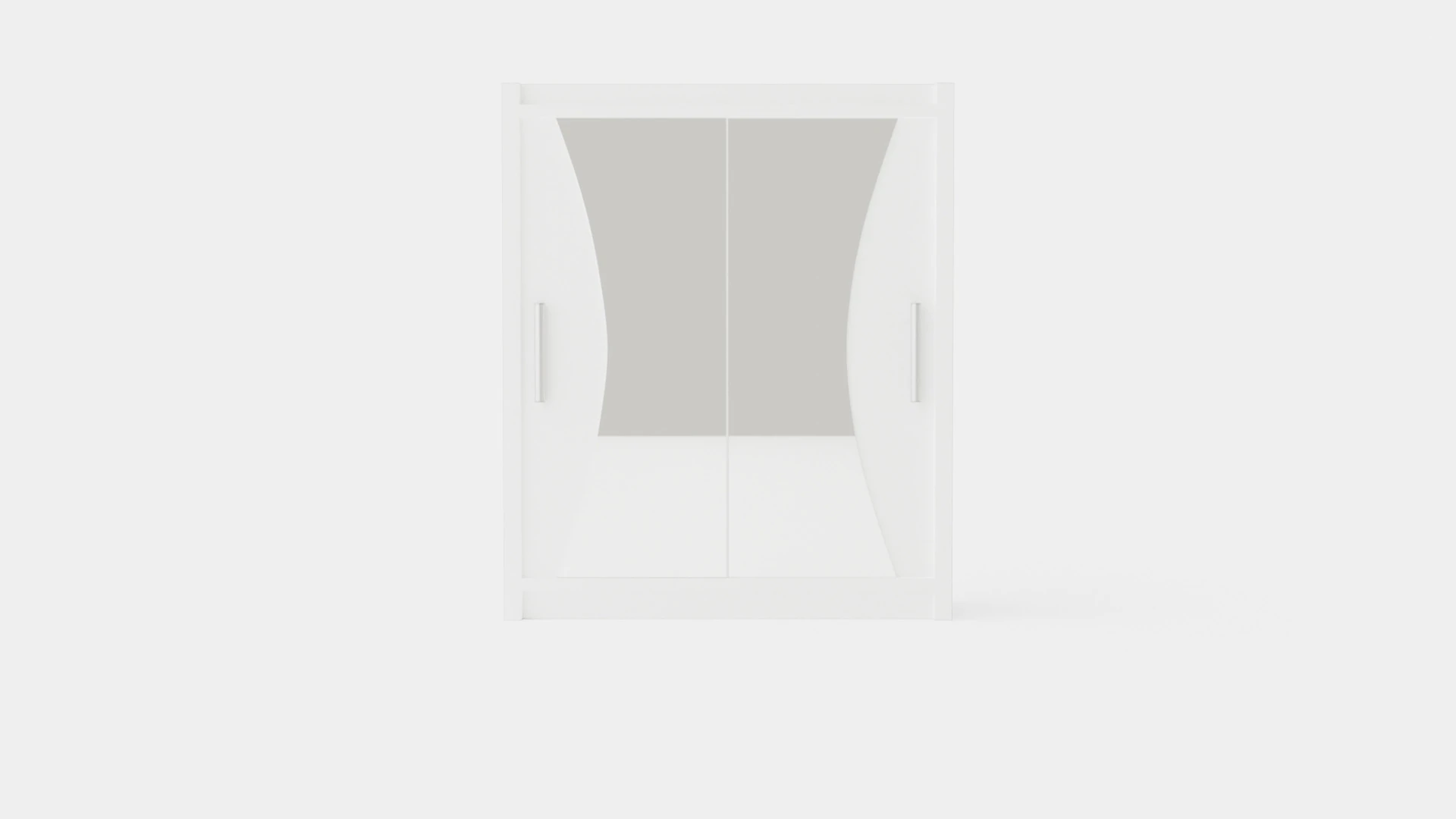 Prague Wardrobe Sliding Doors Curved Mirror 3D Model .c4d .max .obj .3ds .fbx .stl .blend 
