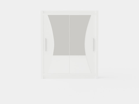 Prague Wardrobe Sliding Doors Curved Mirror 3D 模型
