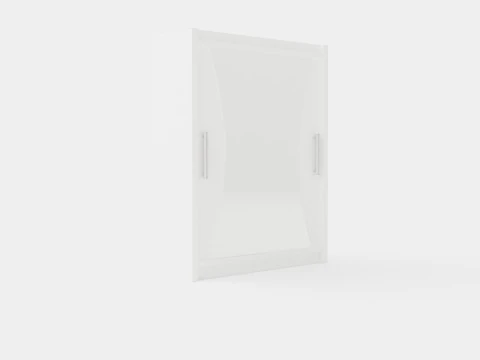 Prague Wardrobe Sliding Doors Curved Mirror 3D Model