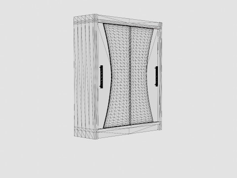 Prague Wardrobe Sliding Doors Curved Mirror 3D Model