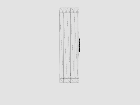 Prague Wardrobe Sliding Doors Curved Mirror 3D Model