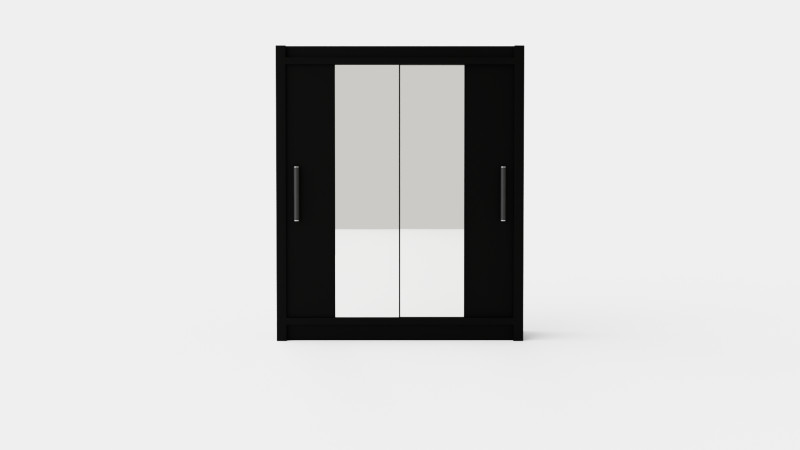 Prague Wardrobe Sliding Doors Narrow Mirror Modèle 3D .c4d .max .obj .3ds .fbx .stl .blend