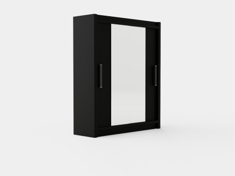 Prague Wardrobe Sliding Doors Narrow Mirror Modèle 3D