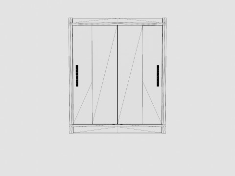 Prague Wardrobe Sliding Doors Narrow Mirror Modèle 3D