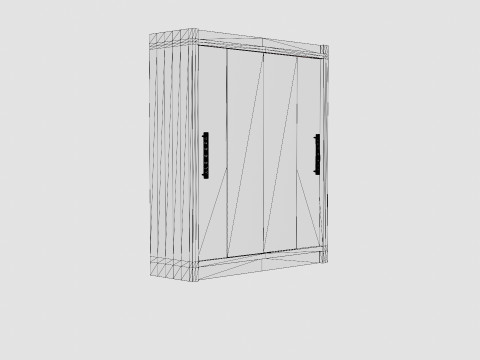 Prague Wardrobe Sliding Doors Narrow Mirror Modèle 3D