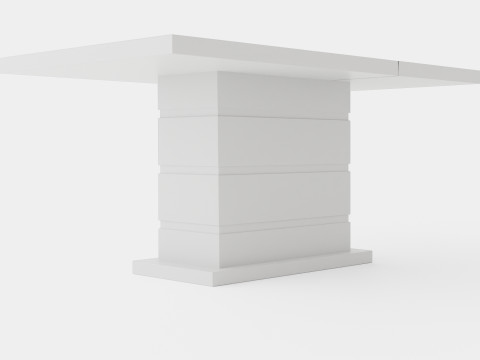 Ratliff Extensionable Dining Table White 3D Модель