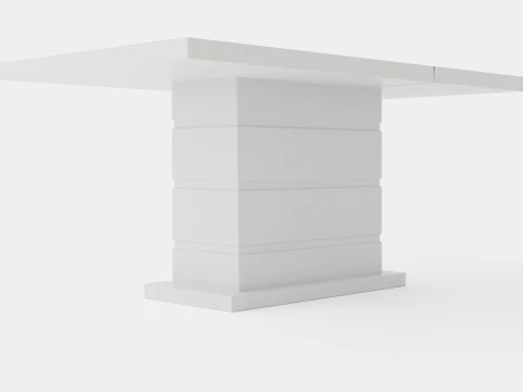 Ratliff Extensionable Dining Table White 3D Model