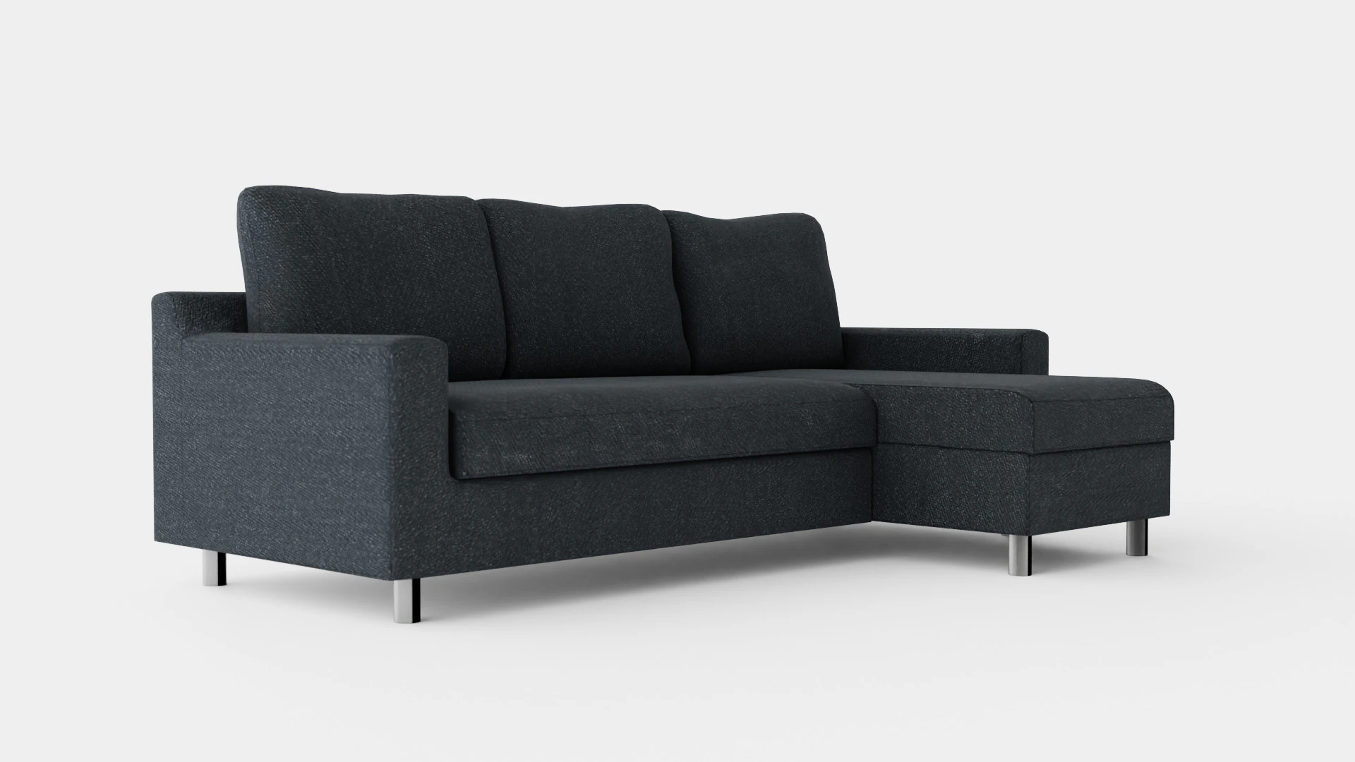 Razon Divan Bed Sofa Right Dark Gray 3D Model .c4d .max .obj .3ds .fbx .stl .blend