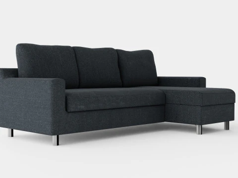 Razon Divan 床沙发右 深灰色 3D 模型