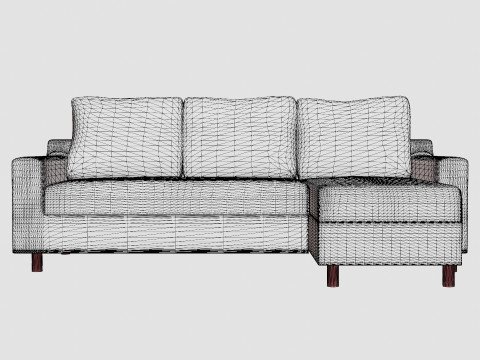 Razon Divan Bed Sofa Right Dark Gray Model 3D
