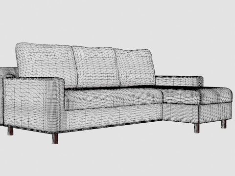 Razon Divan Bed Sofa Right Dark Gray Model 3D