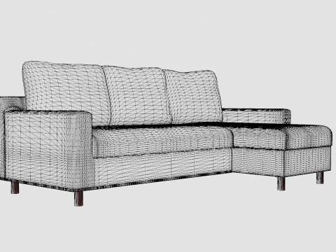 Razon Divan Bed Sofa Right Dark Gray 3D Model