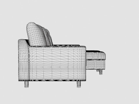 Razon Divan Bed Sofa Right Dark Gray Model 3D