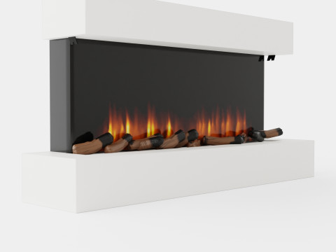Rimini Electric Fireplace Wall Hung 3D Модель