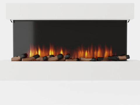 Rimini Electric Fireplace Wall Hung 3D Model