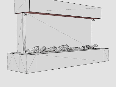 Rimini Electric Fireplace Wall Hung 3D Model