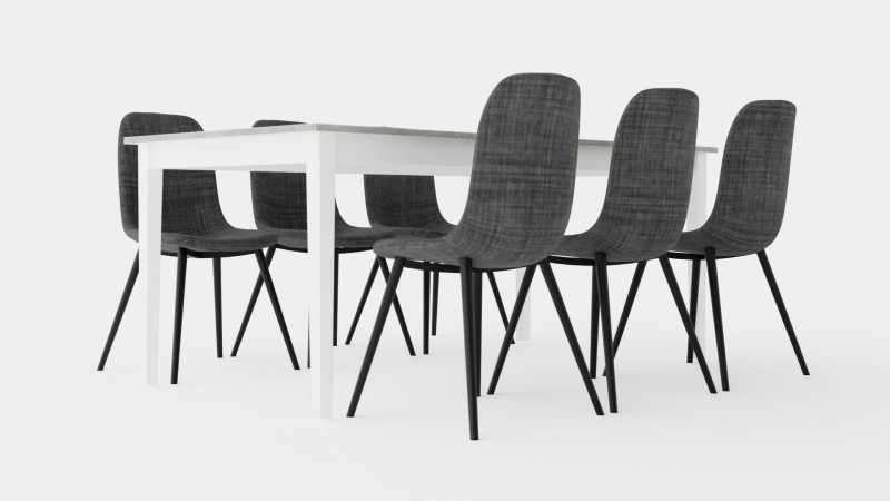 Romeo Food Group With 6 Nibe Chair 3Dモデル .c4d .max .obj .3ds .fbx .stl .blend