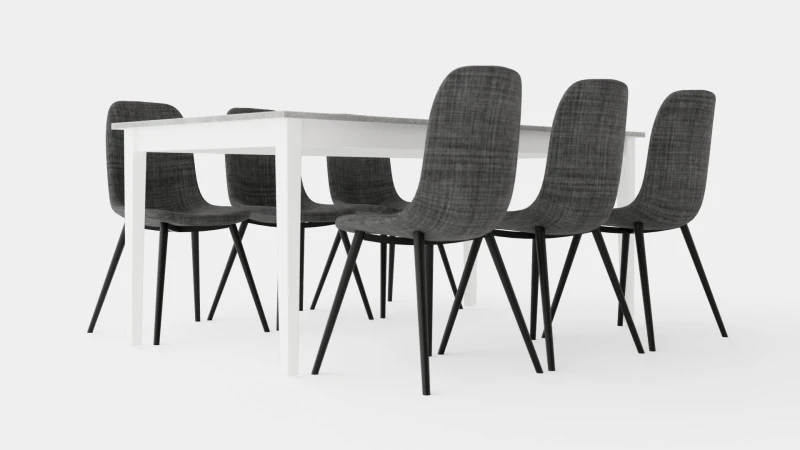 Romeo Food Group With 6 Nibe Chair 3D Model .c4d .max .obj .3ds .fbx .stl .blend 