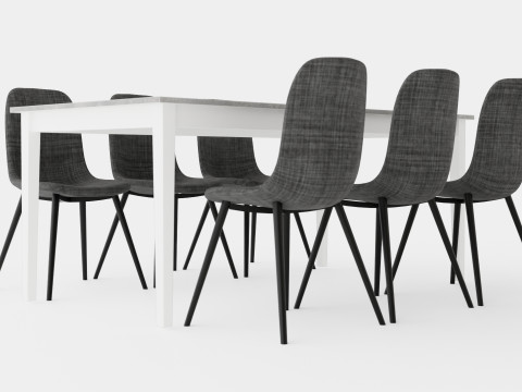 Romeo Food Group With 6 Nibe Chair 3D Model