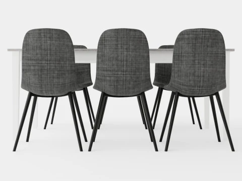 Romeo Food Group With 6 Nibe Chair 3D Model