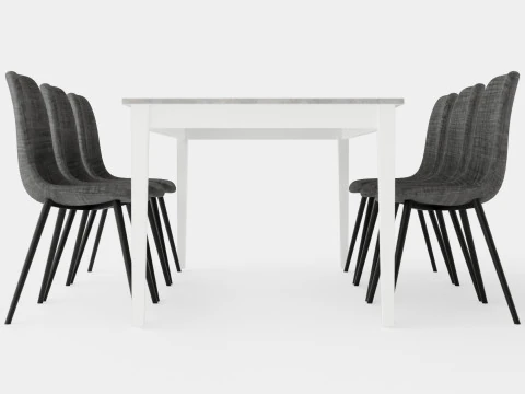 Romeo Food Group With 6 Nibe Chair 3D Model