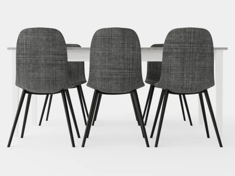 Romeo Food Group With 6 Nibe Chair 3D Model