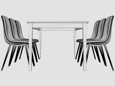 Romeo Food Group With 6 Nibe Chair 3D Model